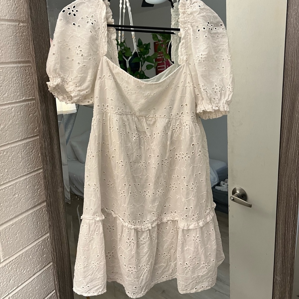Dainty white eyelet dress